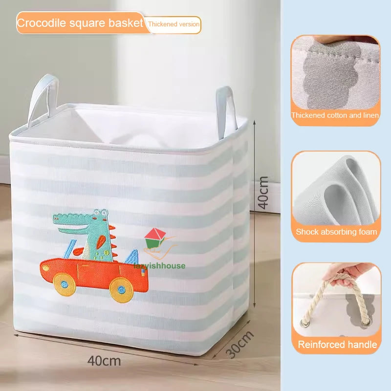 Folding Storage Basket Linen Storage Fabric Wardrobe Office Bedroom Closet Toys Laundry Basket With Handle Storage Organizer New