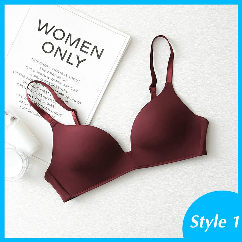 Seamless Bras for Women Push Up Bras No Wire Brassiere A B Cup Underwear Sexy Bralette Three Quarters(3/4 Cup)  Lingerie