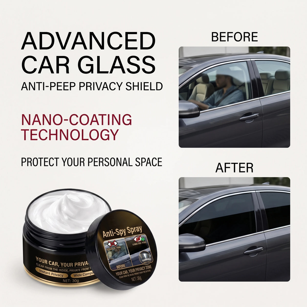 2026 new glass reflective anti peeping cleaning paste for privacy protection, suitable for anti-theft in cars and homes