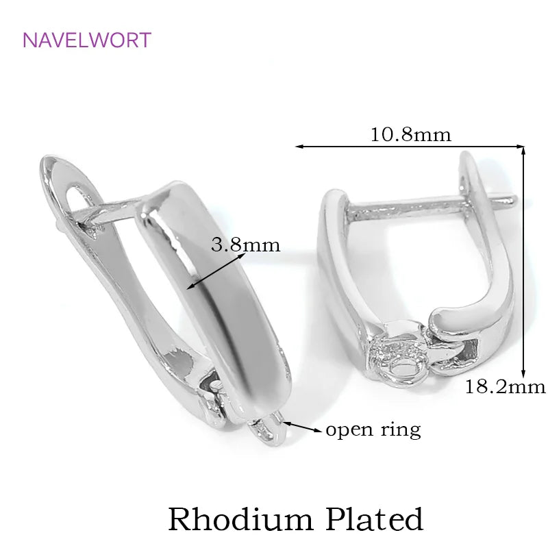 DIY Earring Making Accessories 18K Gold Plated Smooth Earring Hook Clasps Brass Metal Earwires Hooks,Jewelry Making Supplies