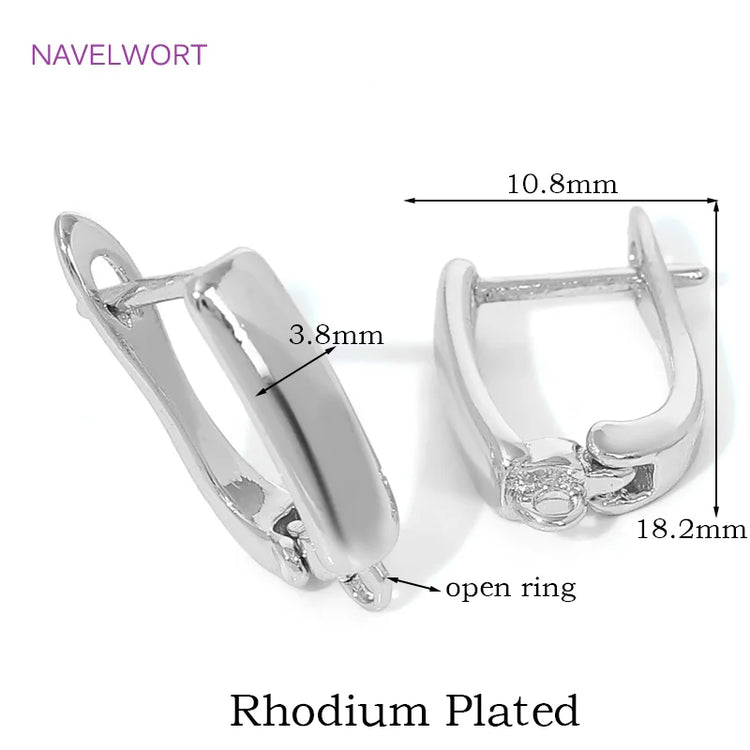 DIY Earring Making Accessories 18K Gold Plated Smooth Earring Hook Clasps Brass Metal Earwires Hooks,Jewelry Making Supplies