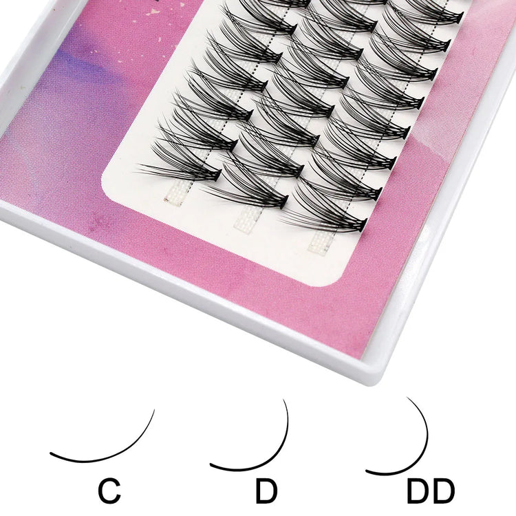 Moonlily Professional 20D 30D Single Cluster Mink Eyelashes Extension 3D Volume Effect Natural Soft Makeup Grafting Faux Lashes