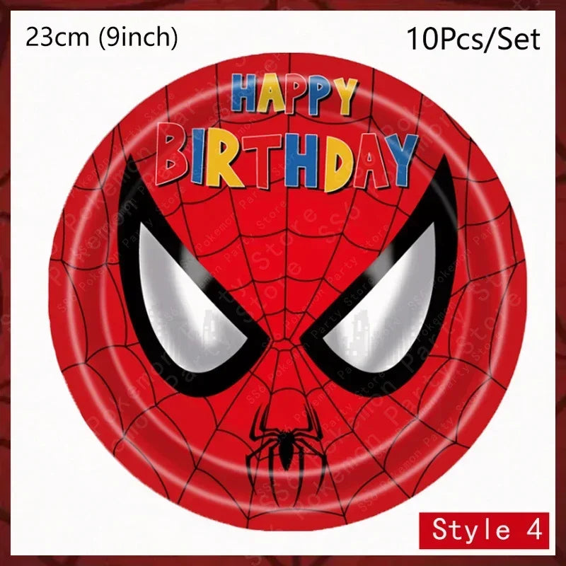 Spiderman Birthday Party Decorations Set Disposable Tableware Napkins Cup Plate Spidey and His Amazing Friends Birthday Supplies