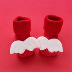 Baby Boys Girls Christmas Red Socks Spring Autumn Winter Anti Slip Cotton Soft Cartoon Floor Sock with Santa Claus Snowman Decor