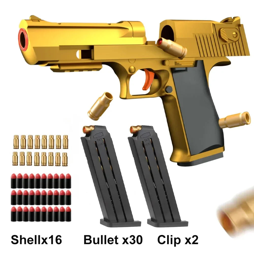 Desert Eagle Toy Gun Shell EjectionAirsoft Pistol Soft Foam Bullet Outdoor CS Weapon for Boys Girls Shooting Game Bitthday Gift