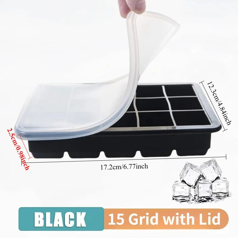 4/6/8/15Grids Silicone Ice Cube Molds Spherical Ice Molds Reusable Whiskey Ice Cube Molds Cocktail Freezer DIY Homemade Barware