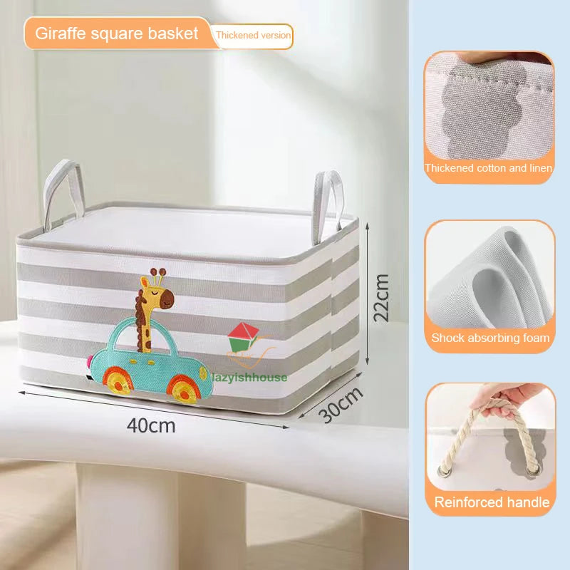 Folding Storage Basket Linen Storage Fabric Wardrobe Office Bedroom Closet Toys Laundry Basket With Handle Storage Organizer New