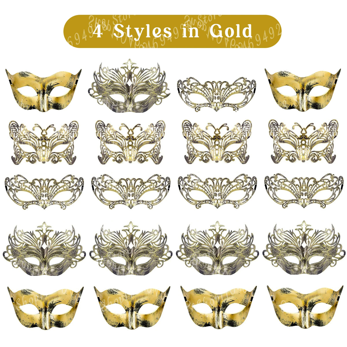 20-120Pcs Masquerade Masks Bulk Venetian Carnival Masks Vintage Antique Party Masks for Women Men Mardi Gras Prom Halloween