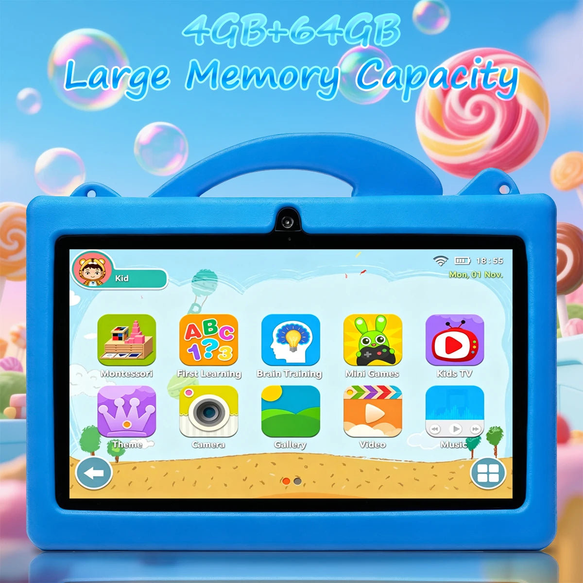 2026 Upgraded Version Android 15 Tablet for Kids 7 inch 4GB+64GB Octa-Core with Case and Stylus Pen for Children