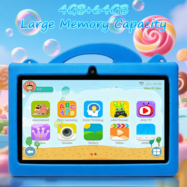 2026 Upgraded Version Android 15 Tablet for Kids 7 inch 4GB+64GB Octa-Core with Case and Stylus Pen for Children