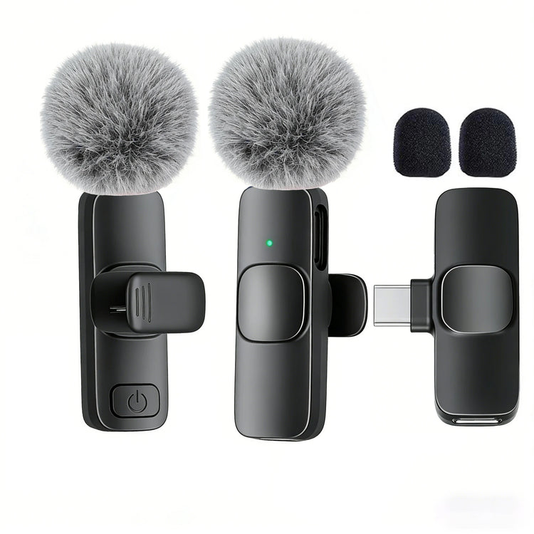 Type-C Port Professional Wireless Lavalier Microphone for Smartphones, Computers and Cameras, Plug and Play