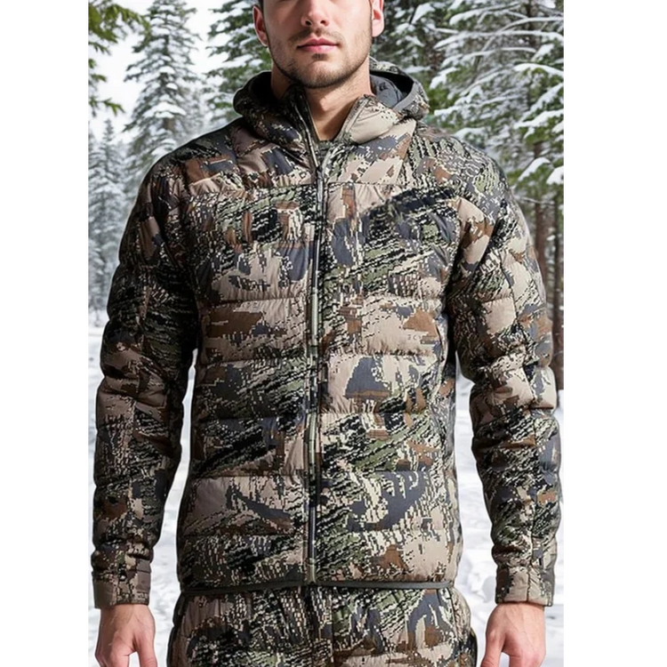 Ainfad Men's Kelvin Light Down Jacket Camouflage Fishing Hunting Down Wear