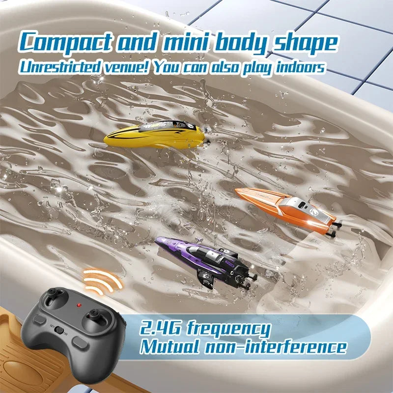 Mini RC Boat High Speed Ship 2.4G Remote Control Toy Rc Speedship With Rechargeable Battery Fast Toy for Boy Children Toys GiftS
