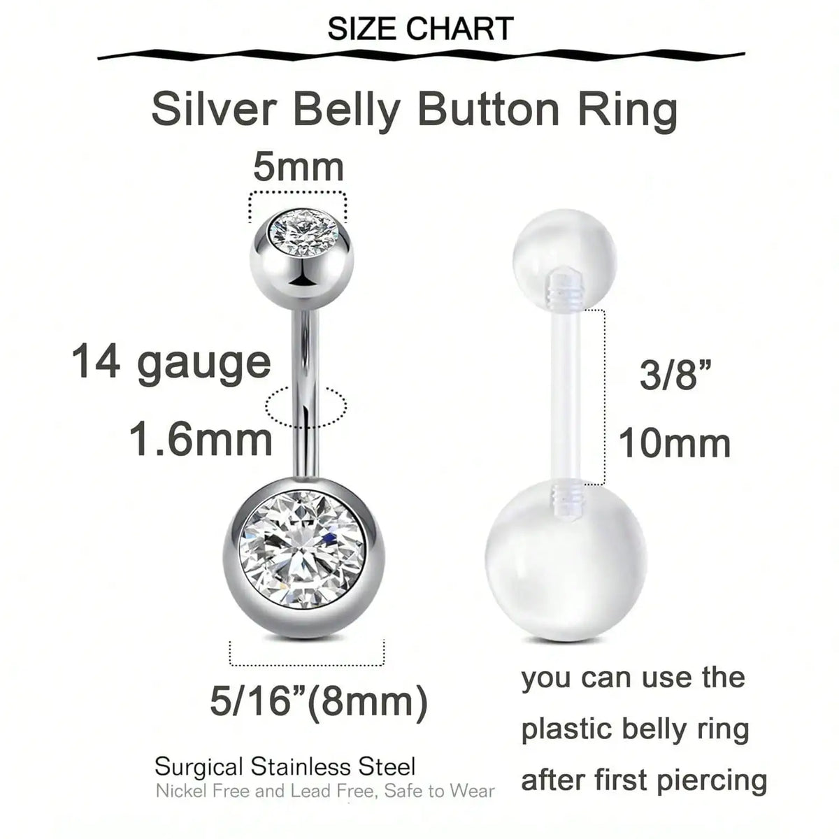 Belly Button Piercing Kit Gun Belly Piercing Kit Belly Button Piercing Gun Navel Piercing Kit Belly Button Ring Piercing Kit
