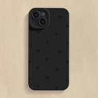 Black Love Heart Phone Case For iPhone 18 17 16 14 15 13 12 11 Pro Max X XR XS 7 8 15 16 Plus SE Shockproof Silicone Soft Cover