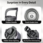 Car Thermal Mug Extra Large Capacity 900/1200ml Stainless Steel VacuumThermal Mug Handheld Portable Outdoor&Sport Water Cup