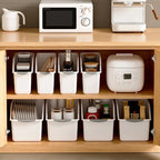 Curved Plastic Storage Bins Set - Multipurpose Home Organization Boxes for Cleaning Supplies & Household Essentials