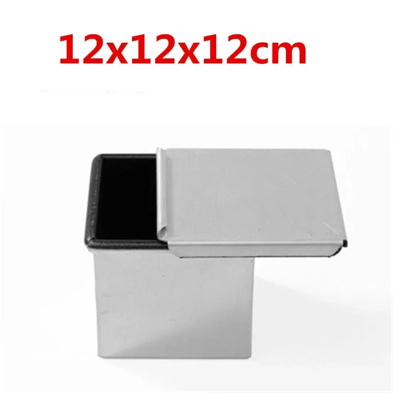 Square toast Bread Baking Tray Cake box Mold with Lid Aluminum Alloy Non-stick Pan Mini Baking Tray Baking Box Diy Cake Bakeware