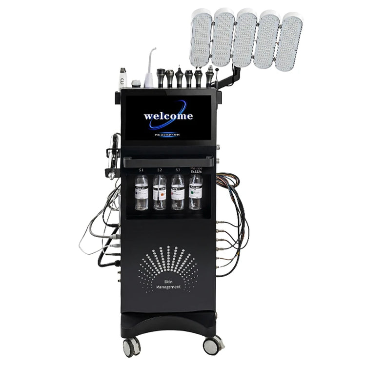 Professional 11 In1 Hydra Dermabrasion Facial Machine LED Phototherapy Skin Rejuvenation Hydro Facial Deep Pore Cleaning RF Lift