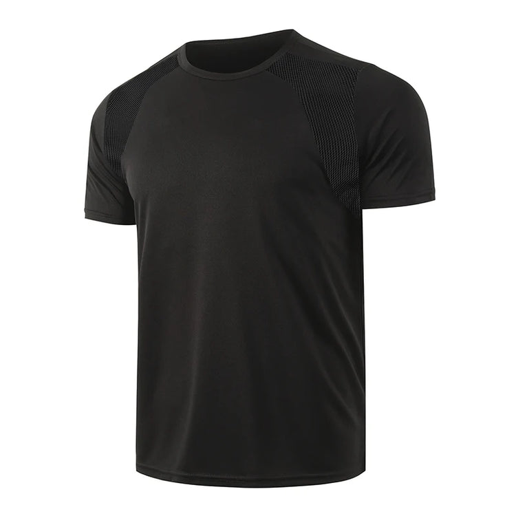 1/2-Piece Men's Summer Black And White Solid Color Quick Drying Sports Short Sleeved Loose And Breathable Sports Running Trend