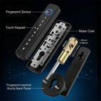 Upgraded Biometric Fingerprint Smart Door Lock, Bluetooth Digital Keypad Keyless Entry Door Lock, Password Touch Keypad Electronic Security Lock, Applicable Door Thickness 30mm-55mm For Home Apartment Office