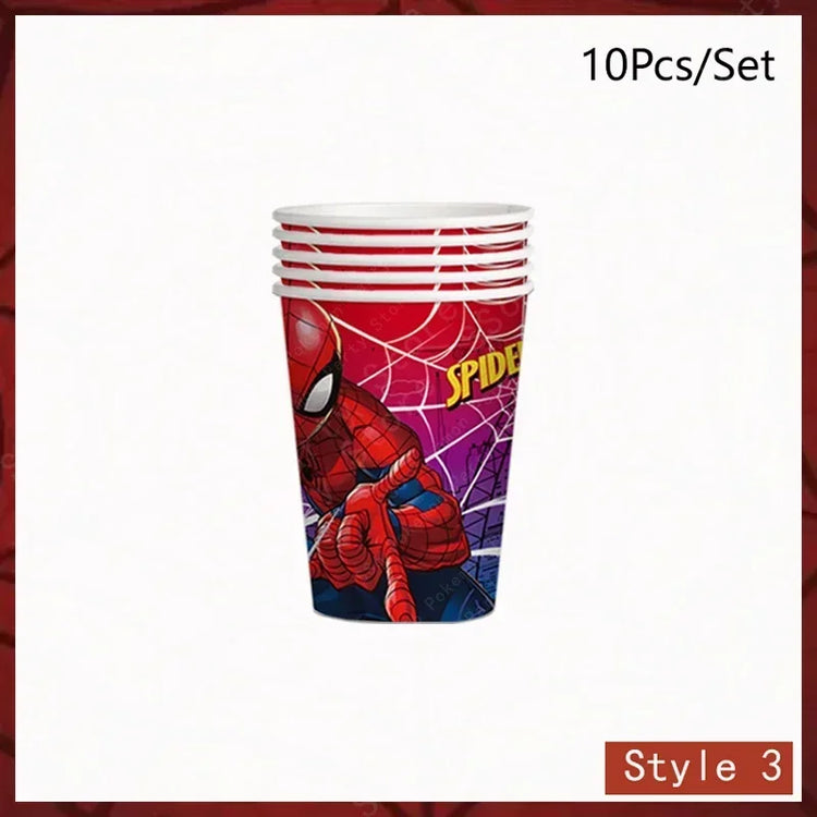 Spiderman Birthday Party Decorations Set Disposable Tableware Napkins Cup Plate Spidey and His Amazing Friends Birthday Supplies