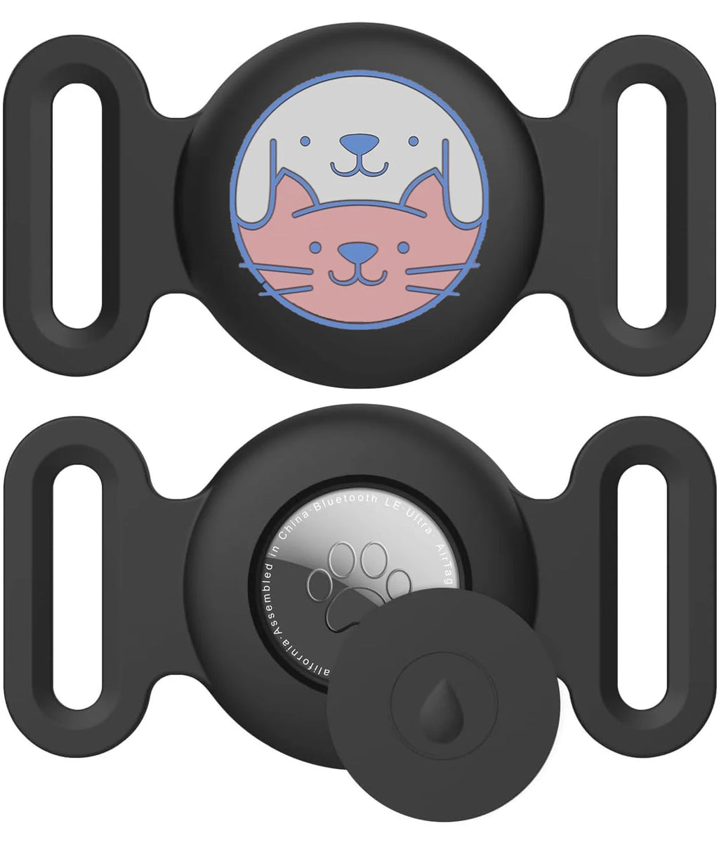 Airtag Dog Collar Holder, [1 Pack] Airtag Holder, Silicone Full Body Covered Protective Air Tag for Pet - Fits All Width