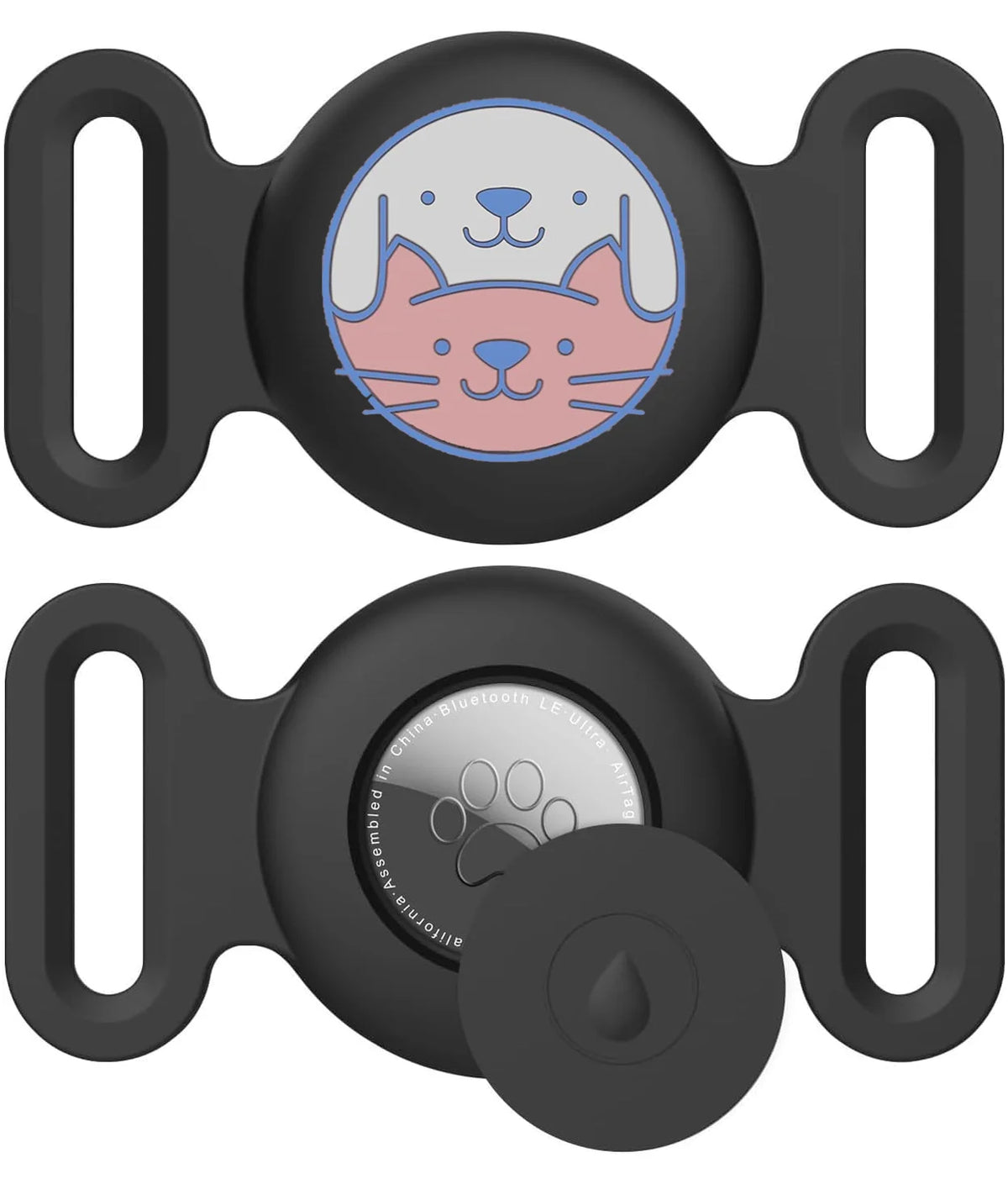 Airtag Dog Collar Holder, [1 Pack] Airtag Holder, Silicone Full Body Covered Protective Air Tag for Pet - Fits All Width
