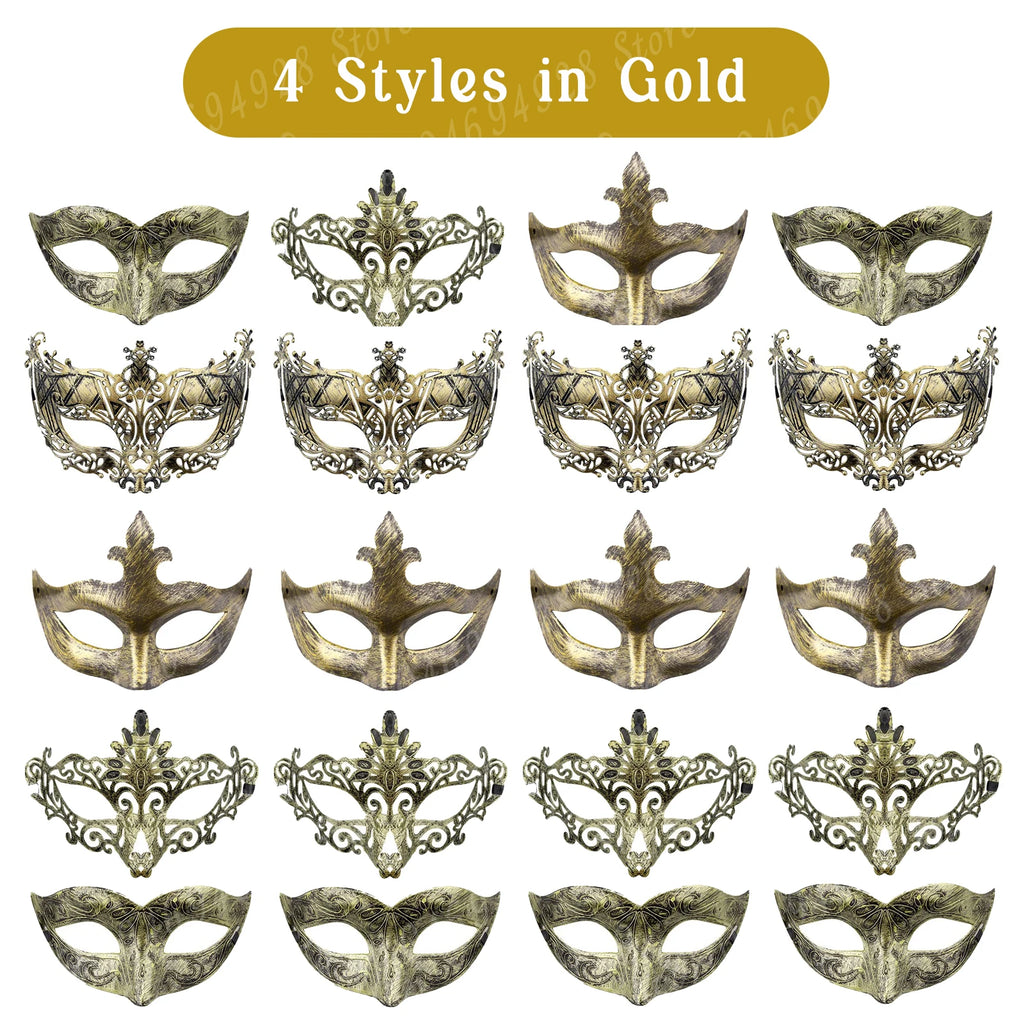 20-120Pcs Masquerade Masks Bulk Venetian Carnival Masks Vintage Antique Party Masks for Women Men Mardi Gras Prom Halloween