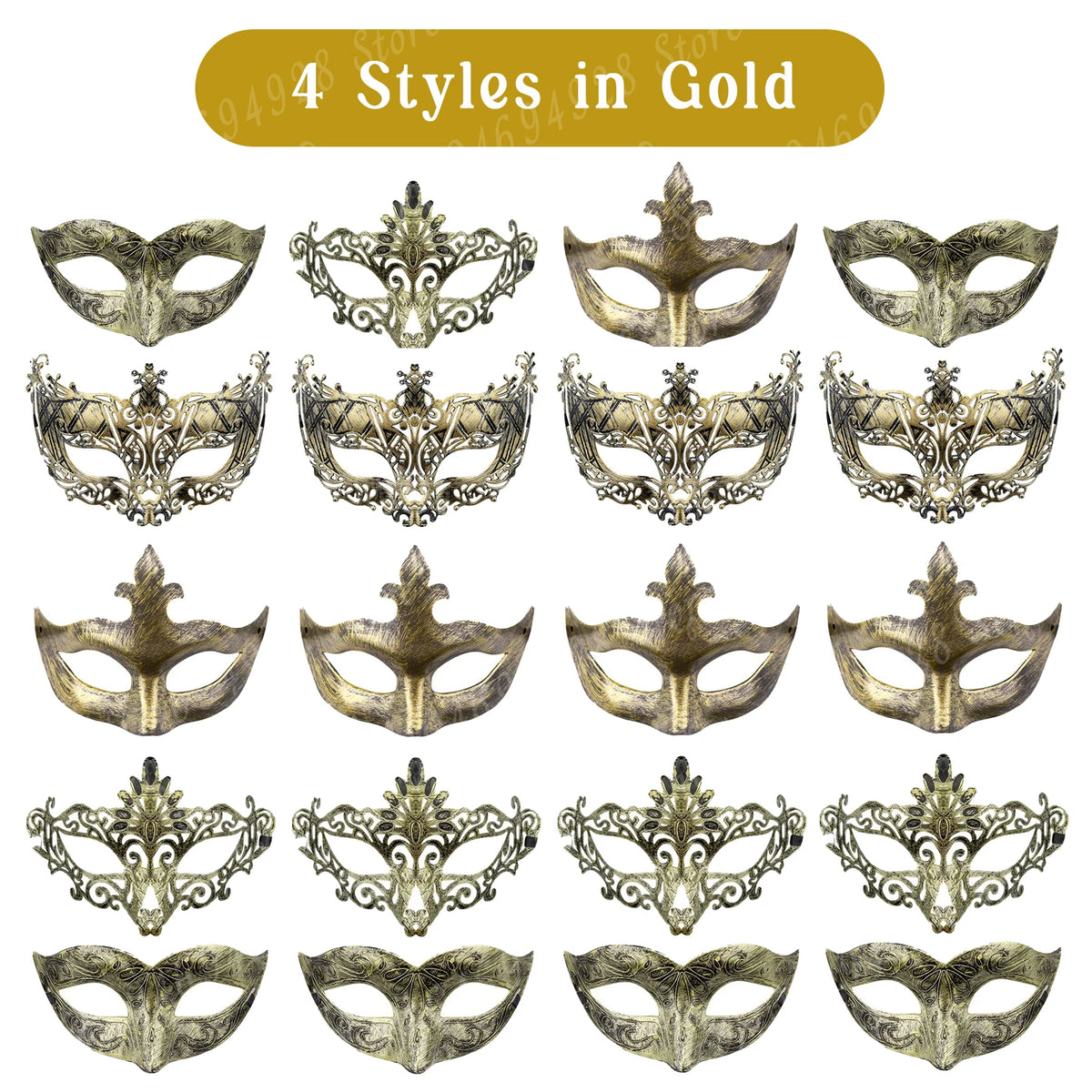 20-120Pcs Masquerade Masks Bulk Venetian Carnival Masks Vintage Antique Party Masks for Women Men Mardi Gras Prom Halloween