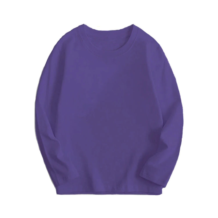 7 Colors Spring Long Sleeve Tees Children's T-shirt Cotton Solid Colour Base Coat Leisure Wear Boys Girls Tops Kids Clothes