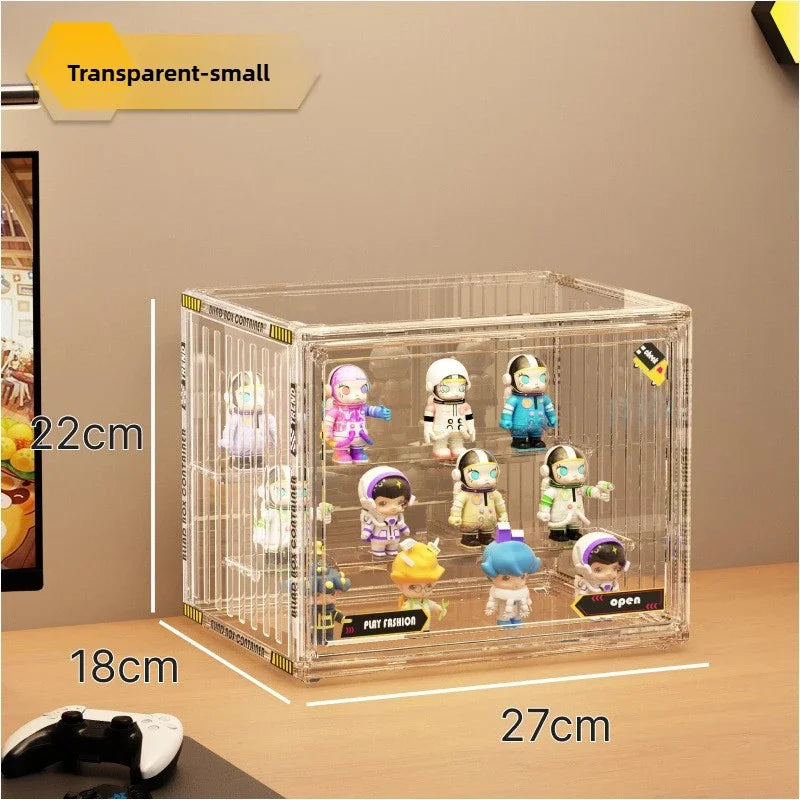 1/2/4 pcs Containerized Designs Acrylic Organizer for Collectible Figures High Definition Transparent Miniature Display Case