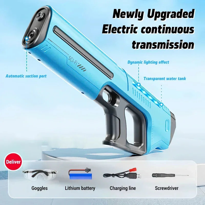 Electric Automatic Water Storage Gun Toys Portable Children Summer Beach Outdoor Fight Fantasy Spray Gun Toys Boy Kid Adult Game