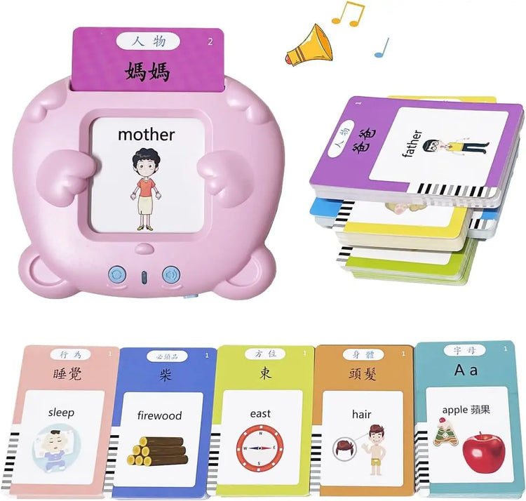 Cantonese Mandarin English Talking Flash Cards, Trilingual Learning Flashcard Toys for Toddlers, 510 Sight Words, Birthday Gift