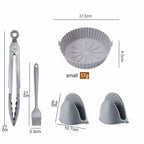 Air Fryer Silicone Basket Tray 20/23cm Round Square 4/5/6/8 Liters XXL Shape Airfryer Case Protector Pan Mold Liner