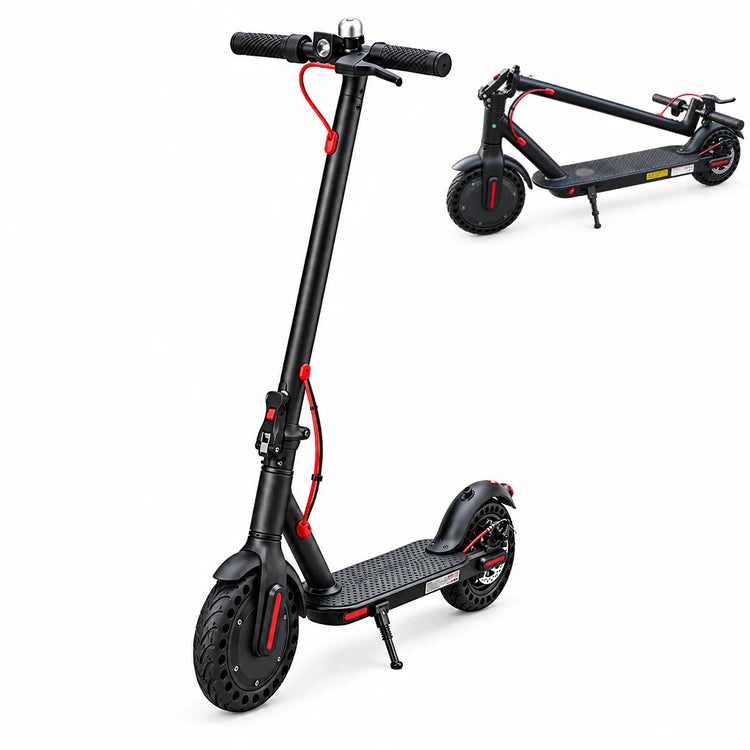 350W Electric Scooter Adults 19MPH Foldable E-Scooter 8.5" Solid Tires Smart APP LCD 18 Miles Range Dual LED Lights Commuting