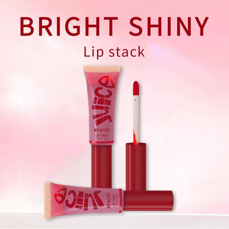 Juice Lip Tint Non-stick Cup Liquid Lipstick and Blush 2 in1 Waterproof Long Lasting Rose Red Lip Stain Makeup Pigment 1Pc