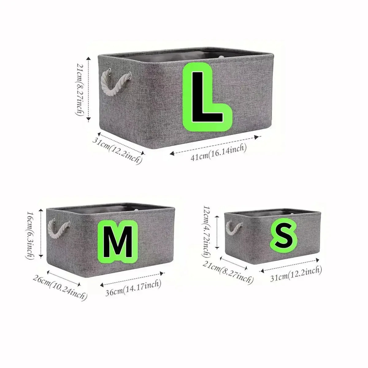 Foldable Storage Basket with Handle Rectangular Desktop Storage Box Home Supplies Underwear Socks Baby Toys Storage Bag