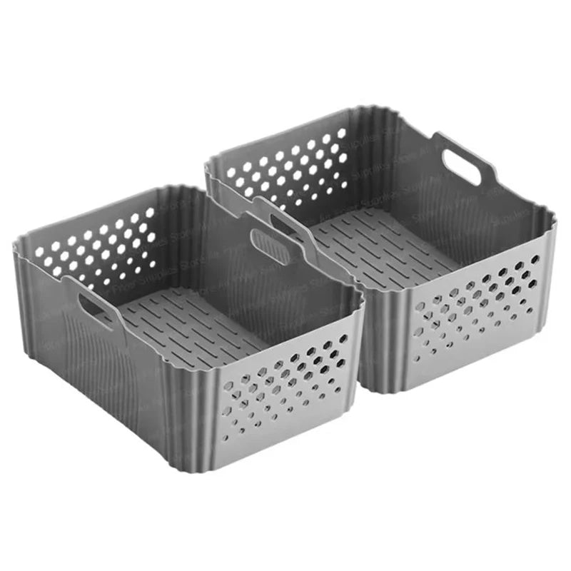Air Fryer Mold for Ninja Double Stack XL SL400 SL401 AF400 Reusable Silicone Baking Tray for 7.6L-9.5L Deep Fryer Accessories