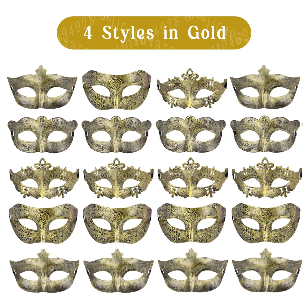 20-120Pcs Masquerade Masks Bulk Venetian Carnival Masks Vintage Antique Party Masks for Women Men Mardi Gras Prom Halloween