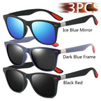 1-2-3PCS Fashion Vintage Square Unisex Driving Fishing Sunglasses Men Women Luxury Brand Designer Sun Glasses Anti-Glare Eyewear