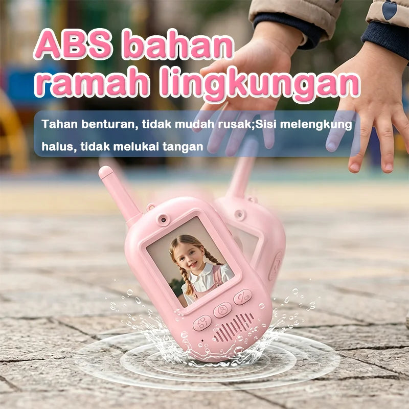 Kids Walkie Talkie Toy Y388, Video & Voice Intercom Toy with Screen, 500M Communication Range, Type-C Rechargeable 650mAh Battery, Portable ABS Play Toy, Birthday Holiday Gift for Boys Girls