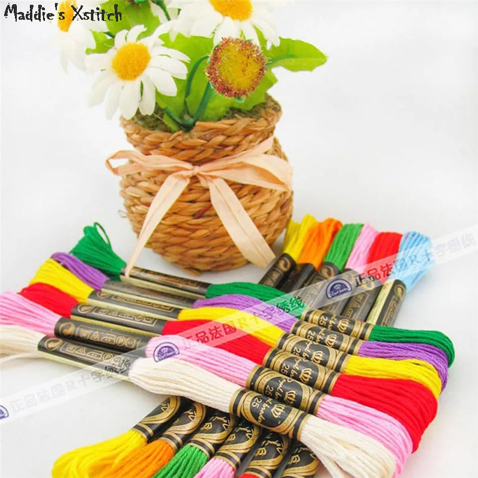 100% Cotton High Quality Cross Stitch Floss Embroidery Thread  Cross Stitch Embroidery Hand Knitting Sewing Weaving 8m 447 Color