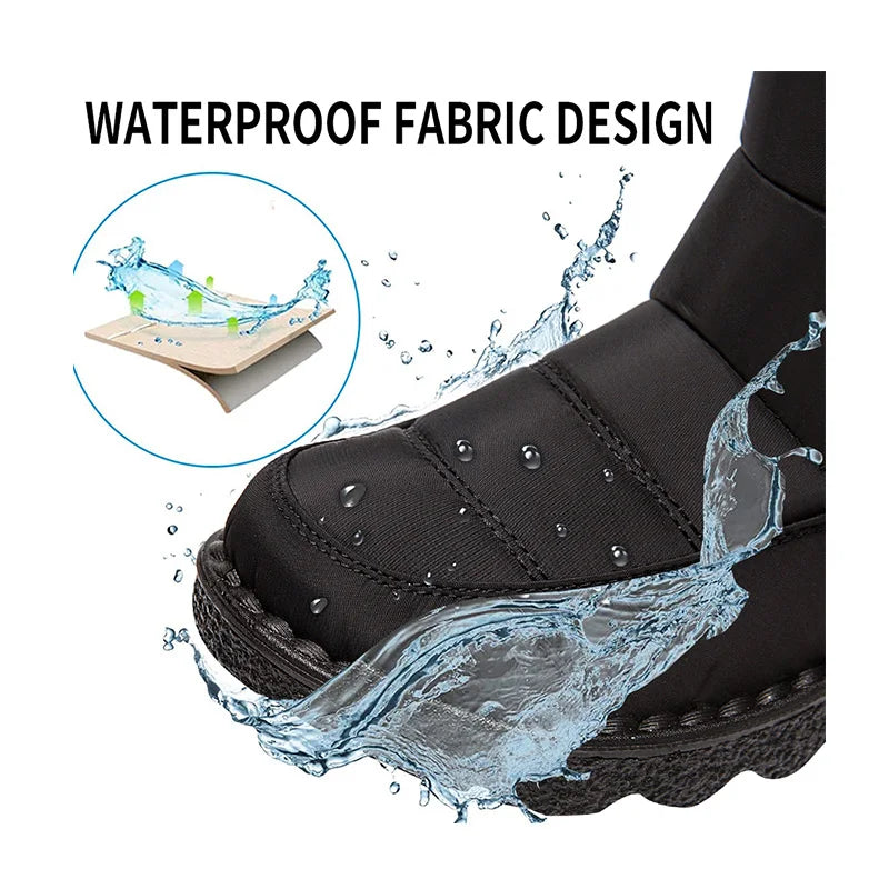 Women Boots 2025 Winter Shoes Woman Waterproof Snow Boots Winter Warm Fur Botas Mujer Korea Style Black Ankle Boots For Women