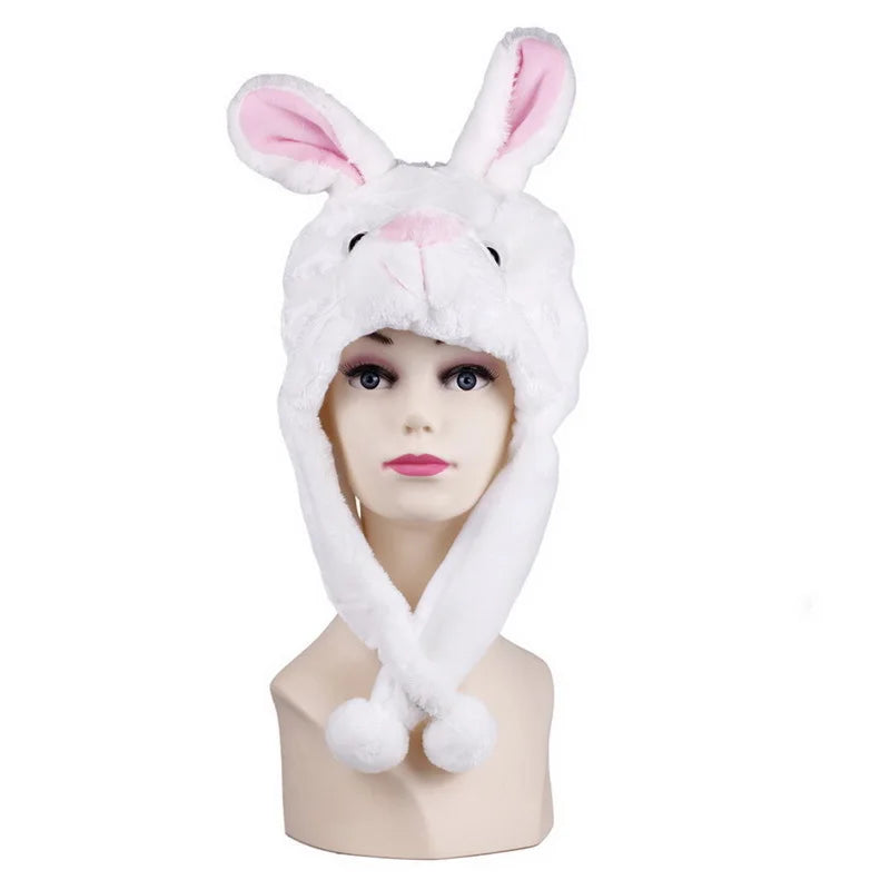 Fashionable Children's Winter Hat Plush Tiger Head Design Scarf Neck Protection Halloween Performance Cap Kids Warm Cozy Hat