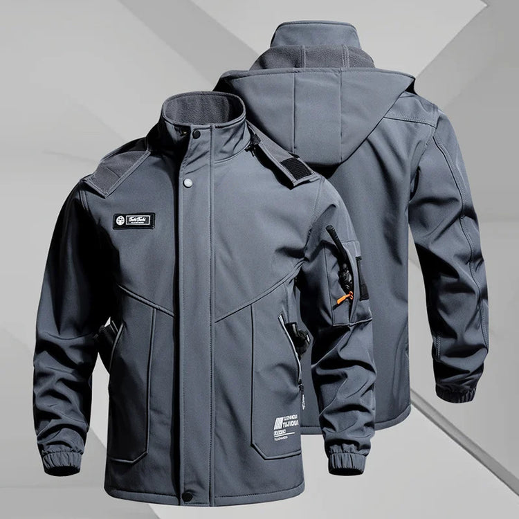 Winter Men Tactical Work Jacket Sets Velvet Thickened Motorcycle Jacket Wear-Resistant Cargo Pants Outdoor Training Tracksuits