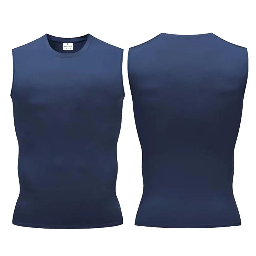 Men Quick Dry Running T-Shirts Compression Vest Sleeveless Quick-Drying Jersey Training Shirt Gym Mens Tank Top