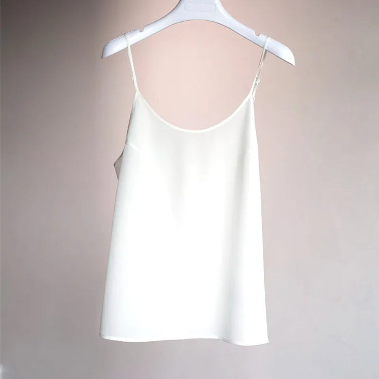 Women's 100% Mulberry Silk Camisole, Suitable for Wearing Outside or as an Inner Layer, with Adjustable Shoulder Straps