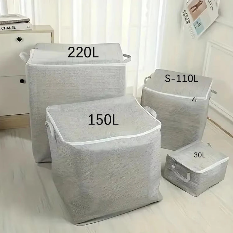 Durable Extra Large Zippered Folding Storage Bag - Washable Organization for Clothes Quilts Toys Etc Suitable for Home And Car