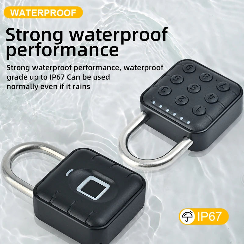 Tuya Smart Home Padlock Fingerprints IP67 Waterproof Electronic Code Lock Smart Life Security Protection